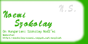 noemi szokolay business card